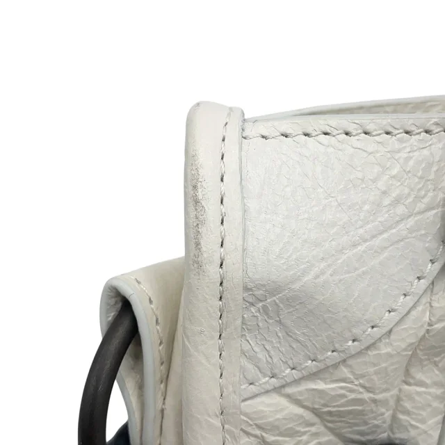 Balenciaga City 2way Bag White806395 Arena Lambskin Size Mini in Lambskin from GALLERY RARE, photo 6 of 18