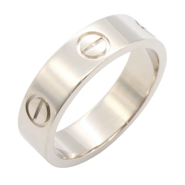 Cartier Love Au750 White Gold Ring Size 14 in White from LuxUness