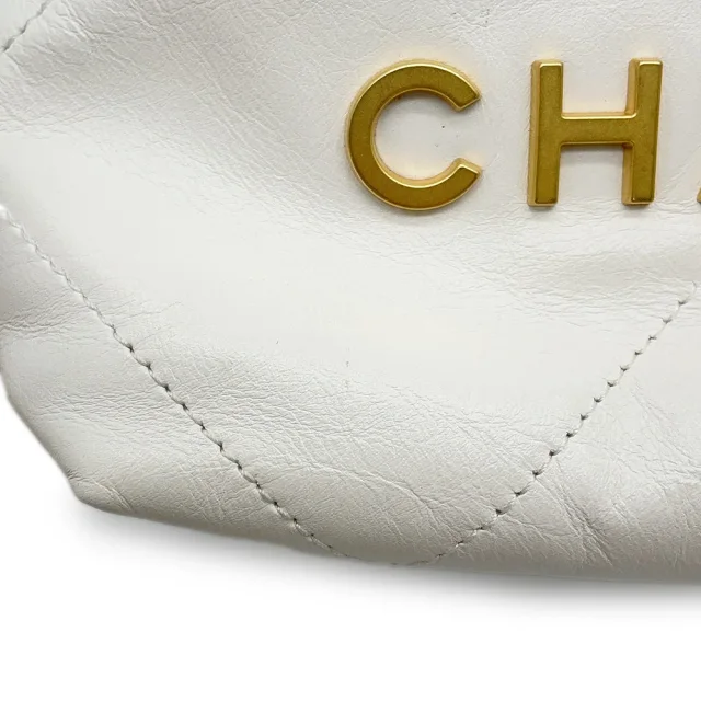 Chanel CHANEL22 ChainShoulder WhiteAS3980 Shiny Calf Leather Size Mini in Calfskin from GALLERY RARE, photo 10 of 18