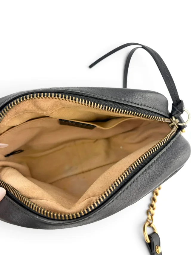 Gucci Black Leather GG Marmont Small Crossbody in Black Leather from Season 2 Consign, photo 9 of 9