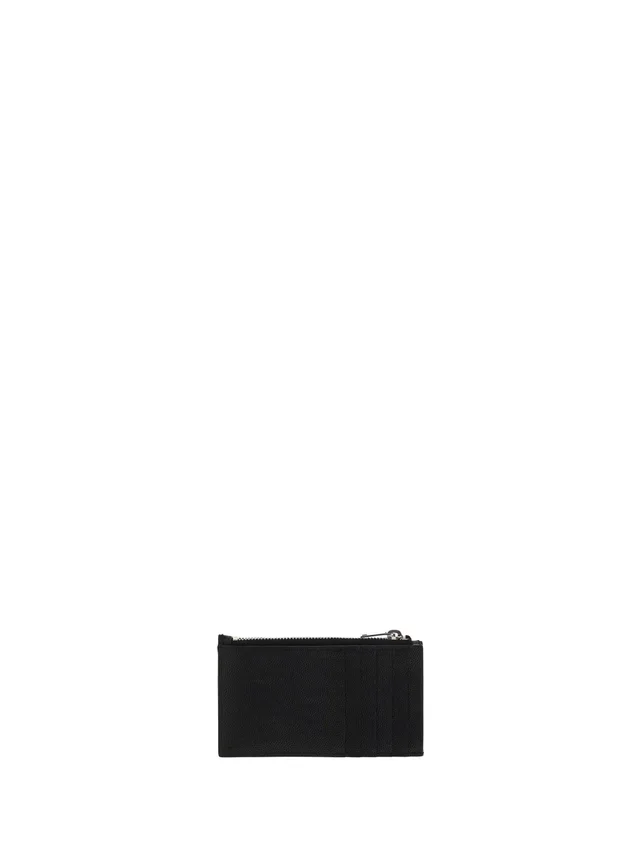 Saint Laurent Quilted Leather Cardholder Wallet — Black Calf Bos Taurus in Black Leather from HEWI, photo 2 of 2