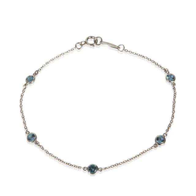 Tiffany & Co. Platinum Aquamarine Elsa Peretti By The Yard Bracelet 950 from HEWI