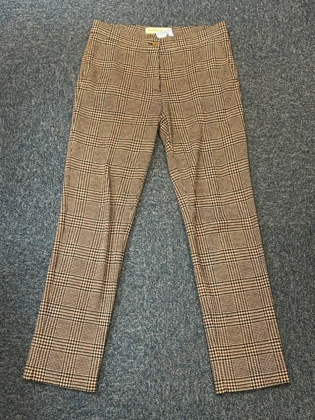 Etro tailored check trousers beige Size: 31" in Beige Cotton from Oxfam Online Shop