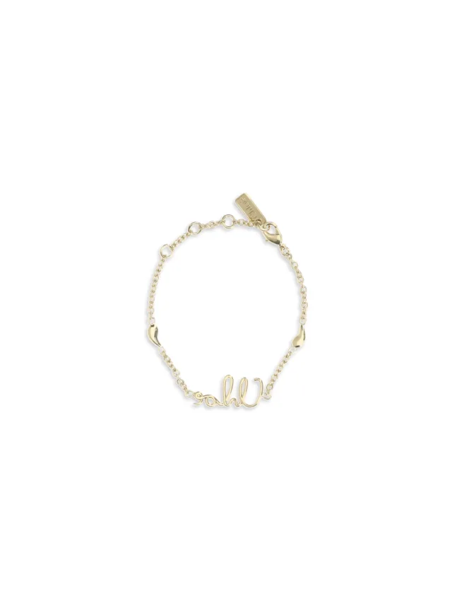 Chloé Logo-Pendant Link Chain Bracelet — Gold Brass Bracelets in Gold from HEWI, photo 2 of 3