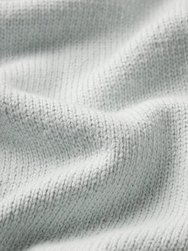 FRAME Cotton Silk Crewneck Sweater in Pale Blue, photo 7 of 14 from FRAME
