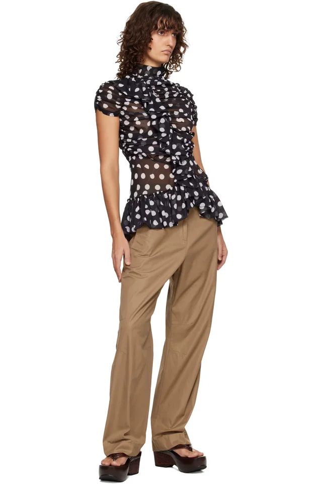 Dries Van Noten Brown Loose Fit Workwear Trousers, photo 4 of 4 from SSENSE