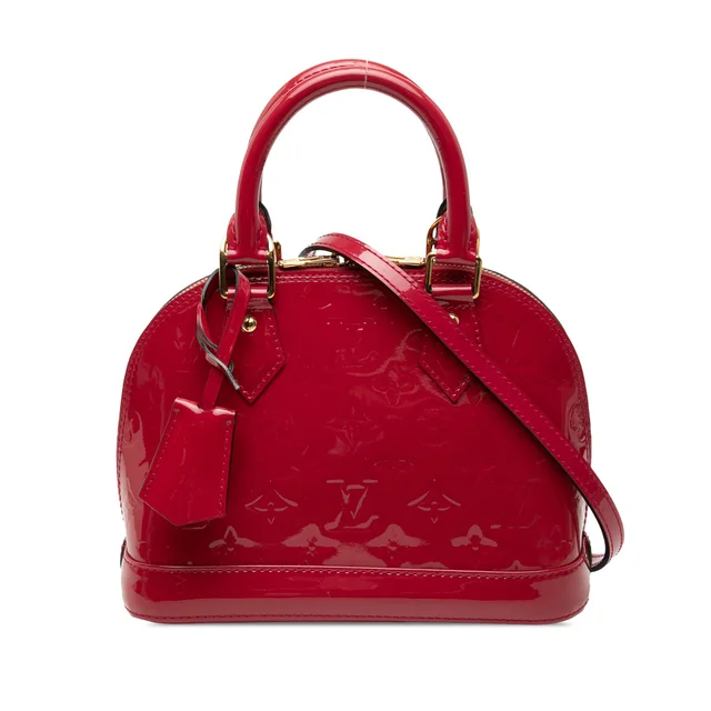 Red Louis Vuitton Monogram Vernis Alma BB Satchel in Red Leather from Designer Revival, photo 1 of 1