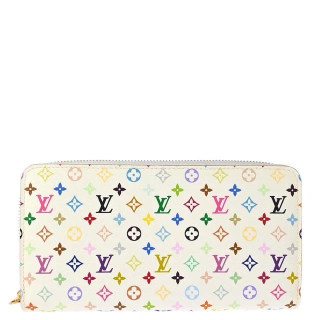 Louis Vuitton 2012 White Multicolor Zippy Wallet M60274 in White Canvas from AMORE Vintage Tokyo