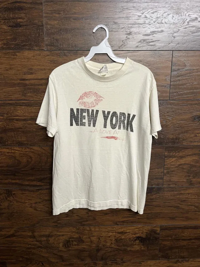 Acne Studios Thrashed New York A Love Affair Movie T-Shirt 1997 Kiss - M in white from Grailed