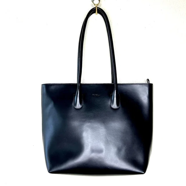 Furla Black Genuine Leather Tote Bag Shoulder Bag Purse Top Handle Zip in red|black Leather from Poshmark