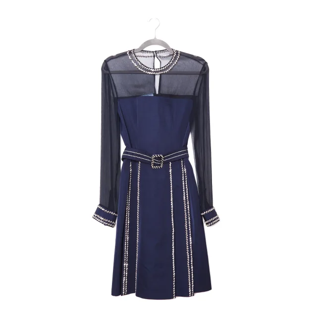 Prada crystal-embellished chiffon mini dress 40 in Silk from Revivre