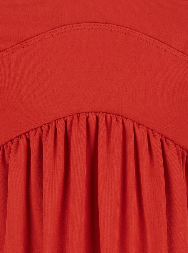 SPORTMAX 'Panino' red sleevelesss long dress with round neckline and cut-out on the back in stretch viscose for women in Red 94% Viscose 6% Elastane, photo 6 of 6 from Gaudenzi Boutique