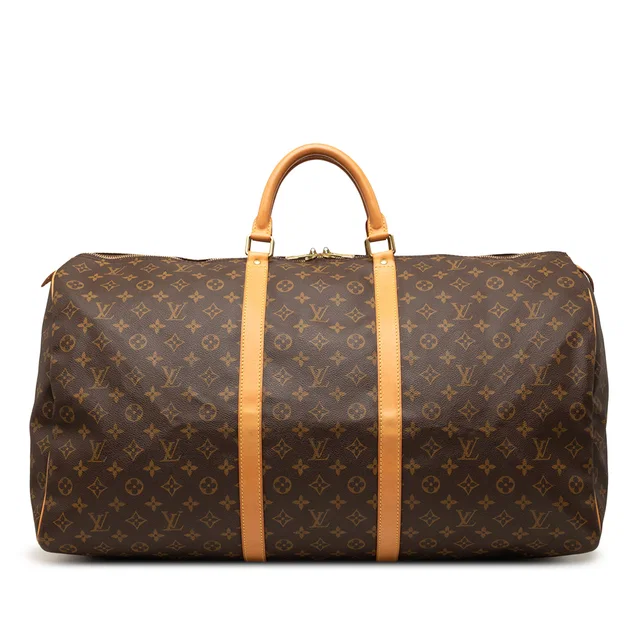 Brown Louis Vuitton Monogram Keepall 60 Travel Bag in Brown Coated canvas from Designer Revival