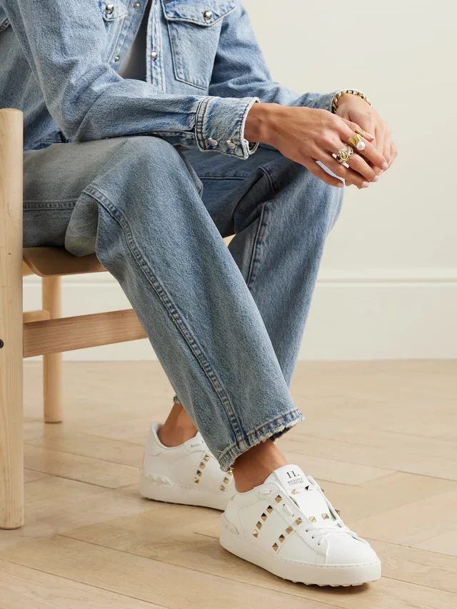 VALENTINO GARAVANI Rockstud Untitled leather sneakers in White, photo 2 of 2 from NET-A-PORTER (Canada)