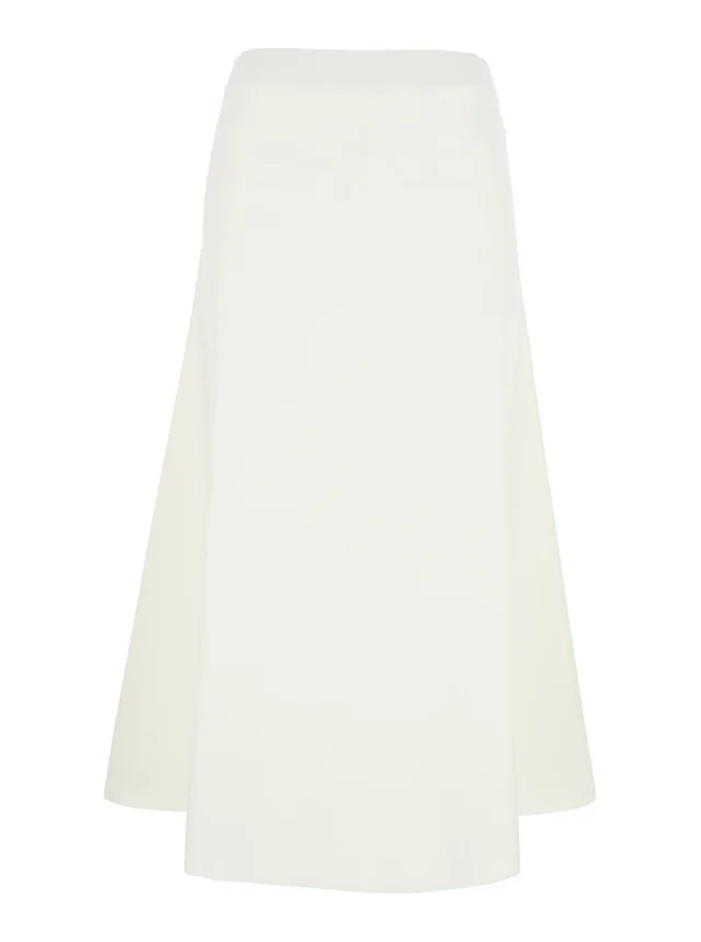 P.A.R.O.S.H. beige Flared skirt in knit fabric for women in Beige, photo 2 of 6 from Gaudenzi Boutique