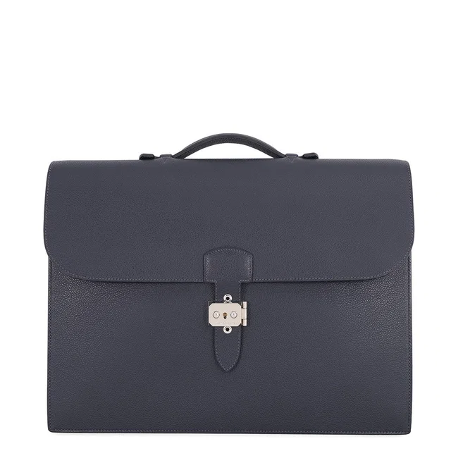 Hermès Sac Adepesh Blue Nuit Togo Leather Size 41 in Blue Togo leather from GALLERY RARE