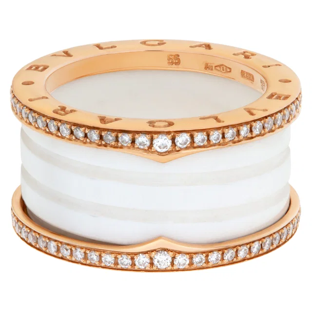 Bvlgari B.zero1 ring in White Rose Gold from Gray And Sons