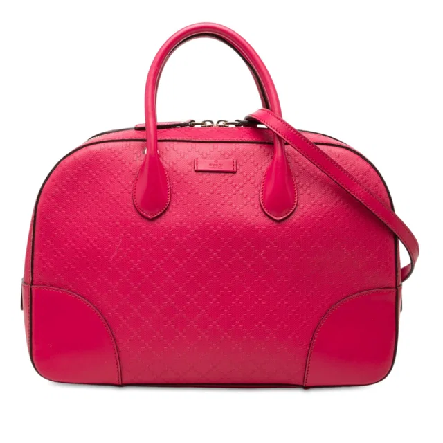 Pink Gucci Diamante Bright Leather Satchel in Pink Leather from Designer Revival, photo 1 of 1