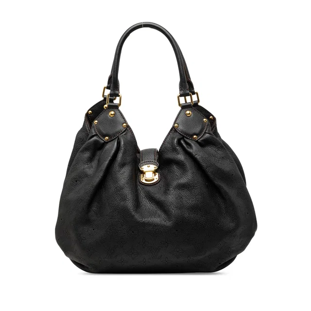 Black Louis Vuitton Monogram Mahina L Hobo Bag in Black Leather from Designer Revival