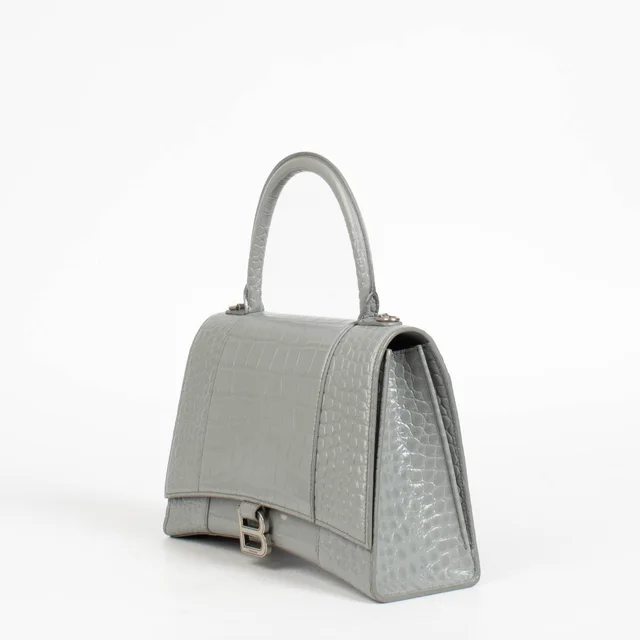 Balenciaga Grey Crocodile Embossed Hourglass Medium Bag in Grey Crocodile from Labellov, photo 2 of 2