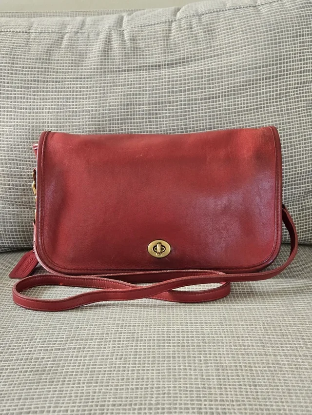 Coach Convertible Clutch 9635 Red Shoulder Bag Purse Crossbody Hangtag Pre 94 in red from Poshmark, photo 2 of 3