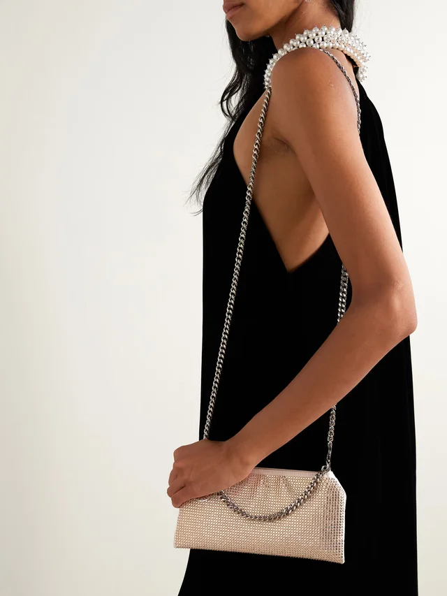 STELLA MCCARTNEY Crystal-embellished canvas shoulder bag in Pink, photo 2 of 2 from NET-A-PORTER (Canada)