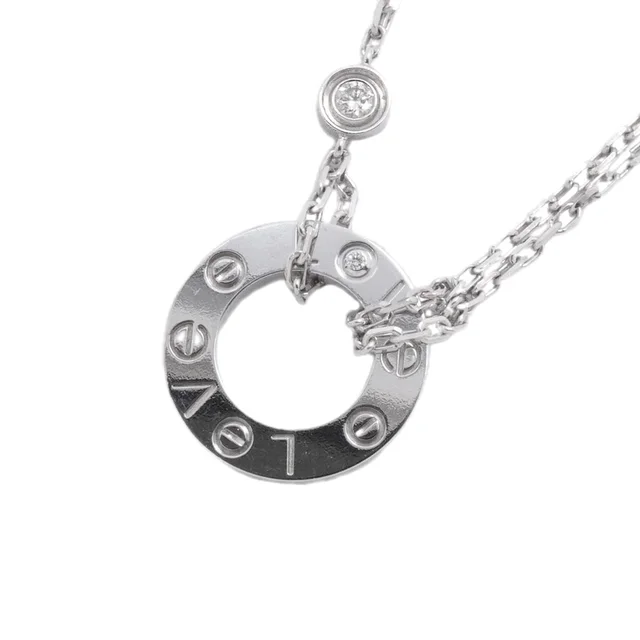 Cartier Necklace Love Circle White Gold Diamond in White from The Reluxe