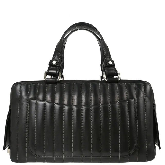 Chanel 2005-2006 Black Lambskin Mademoiselle Bowler Bag Handbag in Black Lambskin from AMORE Vintage Tokyo