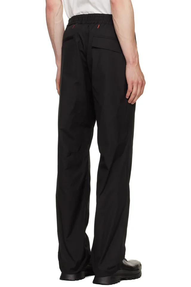 JKEEFER Black Alec Drawcord Trousers, photo 3 of 3 from SSENSE