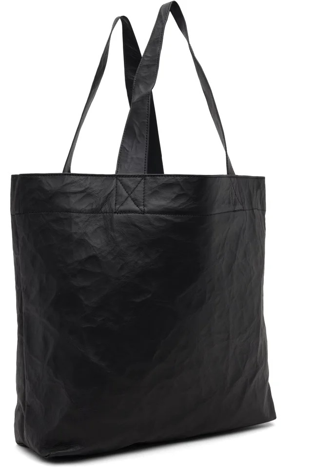 Black 'Y-3' Leather Tote, photo 3 of 4 from SSENSE
