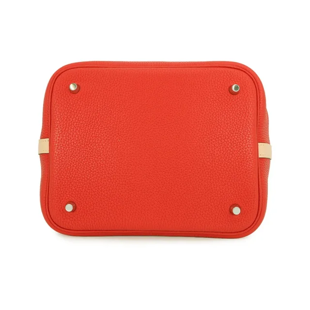 Hermès Picotin Lock Touch Rouge Tomate/Rose Eglantine Taurillon Clemence Swift Leather Size MM in Red Clemence leather from GALLERY RARE, photo 4 of 12