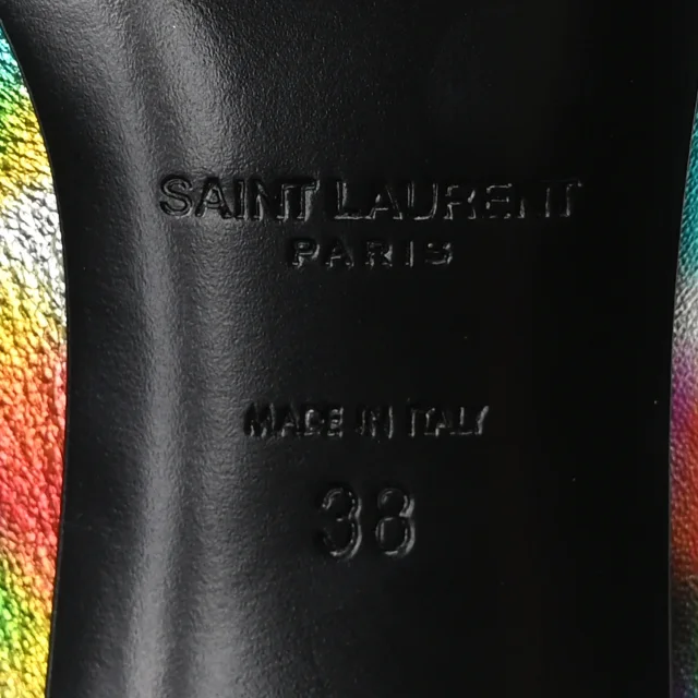 Saint Laurent Metallic Calfskin Pumps 38 Silver Multicolor in Silver Calfskin from FASHIONPHILE, photo 7 of 9