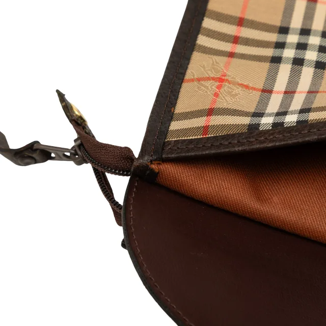 Beige Burberry Haymarket Check Canvas Clutch in Beige Canvas from Designer Revival, photo 8 of 10