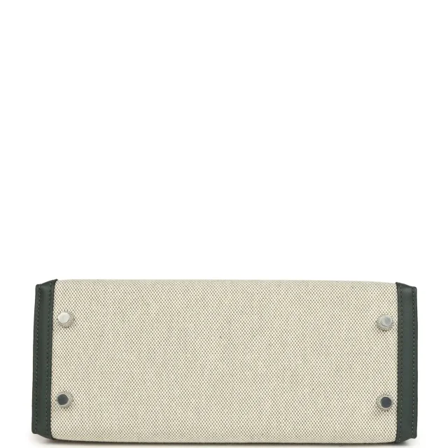 Hermès Kelly Sellier 25 Vert Mangrove and Ecru & Vert Amande Toile H Canvas Palladium Hardware in Green Canvas from Madison Avenue Couture, photo 6 of 8