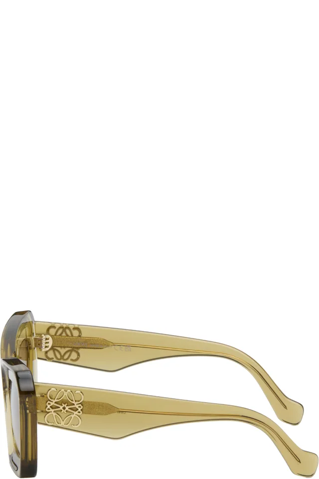 LOEWE Green Anagram Sunglasses, photo 3 of 4 from SSENSE