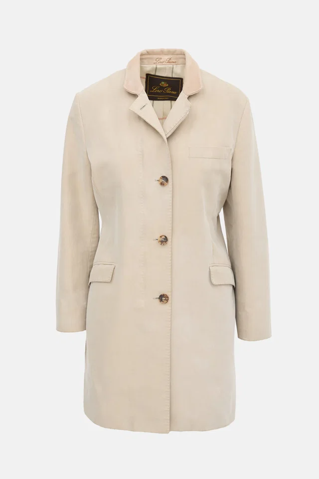 Loro Piana Blazer Zip Coat in Suede from VSP Consignment