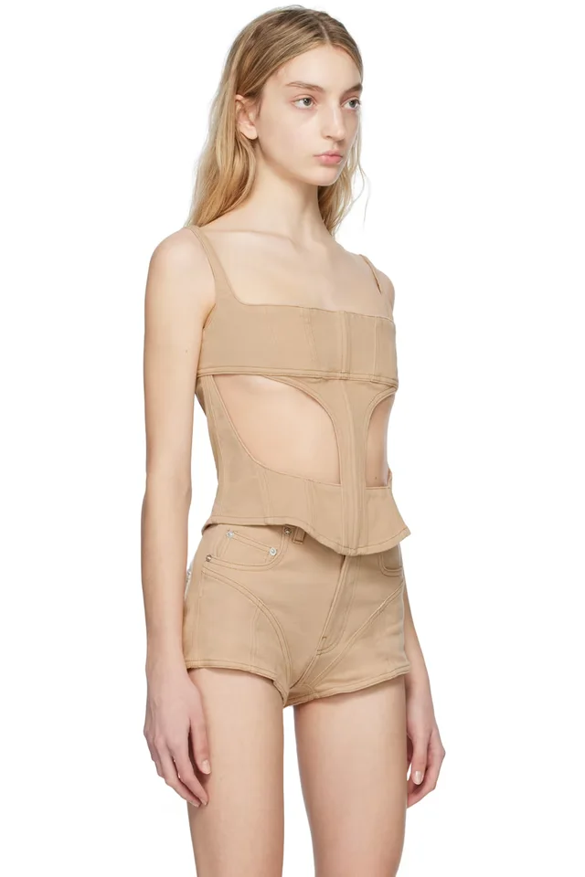 Mugler SSENSE Exclusive Beige Tank Top, photo 2 of 4 from SSENSE