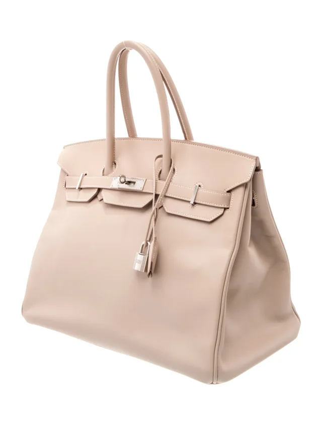 Hermès Guilloche Tadelakt Birkin 35 in Goatskin from The RealReal, photo 3 of 6