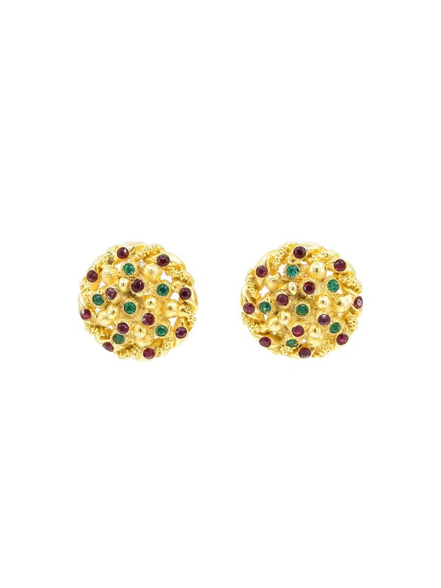 Chanel Jeweled Button Earrings from Arcade Vintage