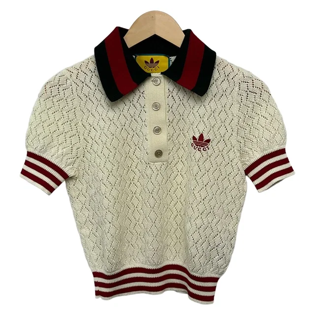 Gucci Short Sleeve Polo Shirt XXS XS Ivory Green in White from The Reluxe