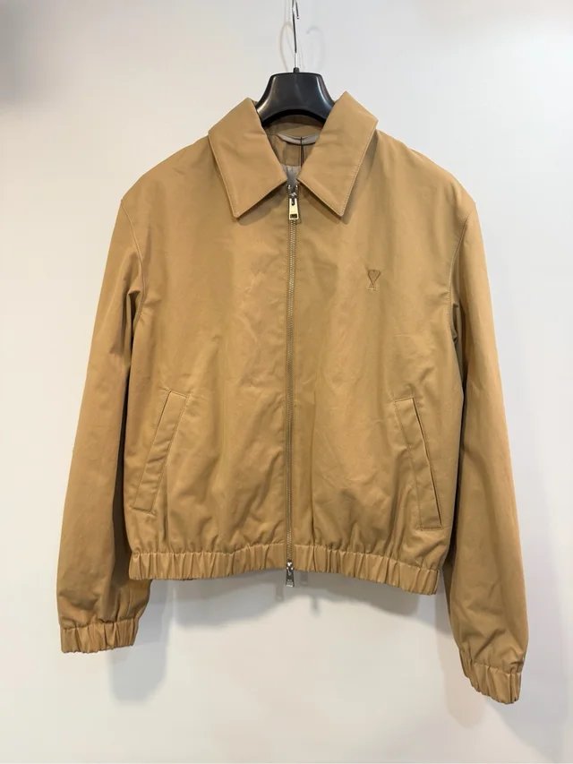 Ami Paris BEIGE COTTON PADDED JACKET WITH AMI DE COEUR, photo 4 of 7 from SENSER