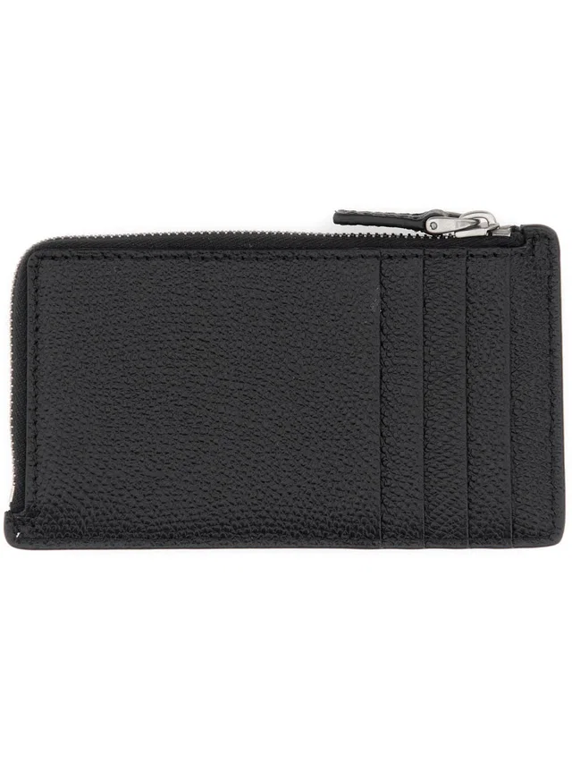 Valentino Garavani Vlogo Signature Leather Coin Purse — Black Calf - Bos Taurus Wallets & Purses in Black Leather from HEWI