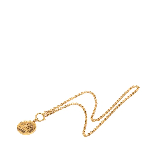 Gold Chanel Gold Plated 31 Rue Cambon Medallion Pendant Necklace in Gold from Designer Revival