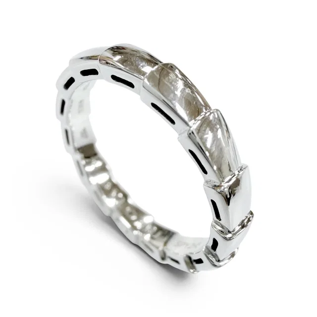 Bvlgari Serpenti Viper Ring White Gold in White from The Reluxe