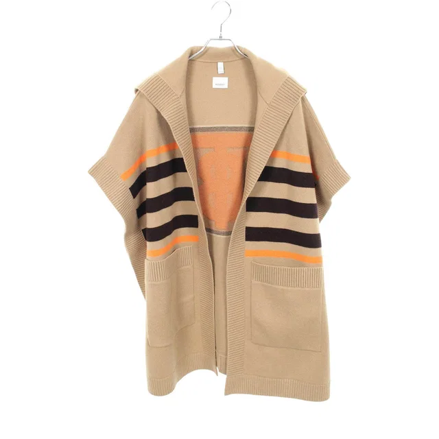 Burberry TB Logo Wool Poncho in Wool from LuxUness