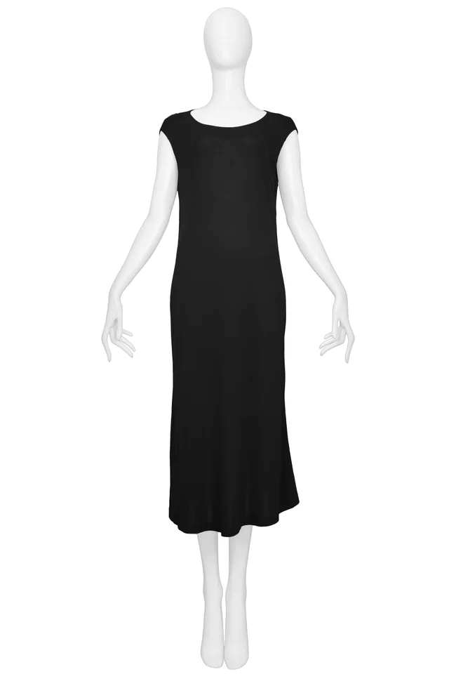 Maison Margiela Classic Black Rayon Dress in Black from Resurrection Vintage