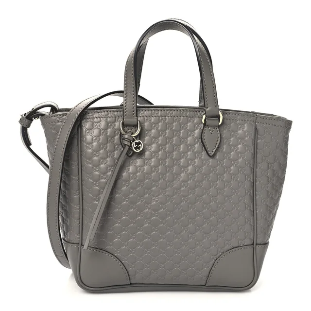 Gucci Microguccissima Small Bree Tote Leather Bag - Graphite in Grey Leather from H&T