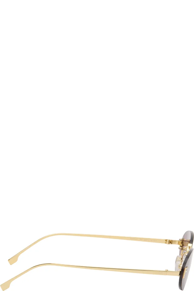 Gold 'Fendi First' Crystal Sunglasses, photo 2 of 4 from SSENSE