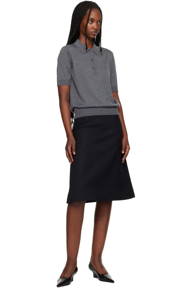 Loulou de Saison Gray Migo Fluid Cashmere Polo, photo 4 of 4 from SSENSE