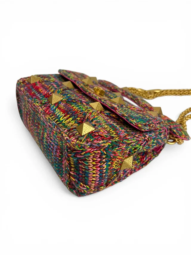 Valentino Garavani Crochet Roman Rockstud Flap Bag in Multicolor from Season 2 Consign, photo 2 of 2